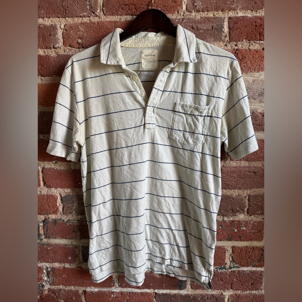Billy Reid Men's Navy Striped Shirt
